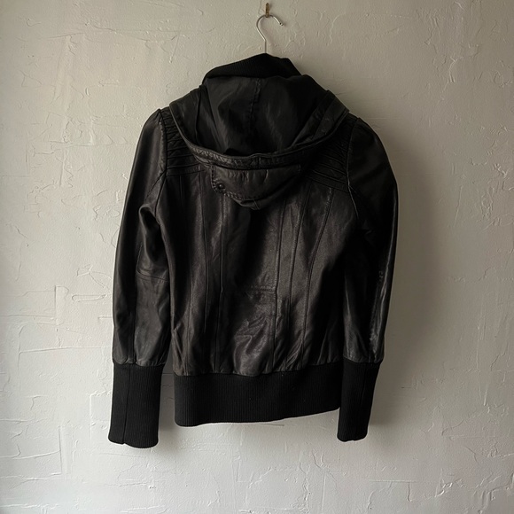 Vintage Mackage hooded leather jacket women’s small - Picture 3 of 8